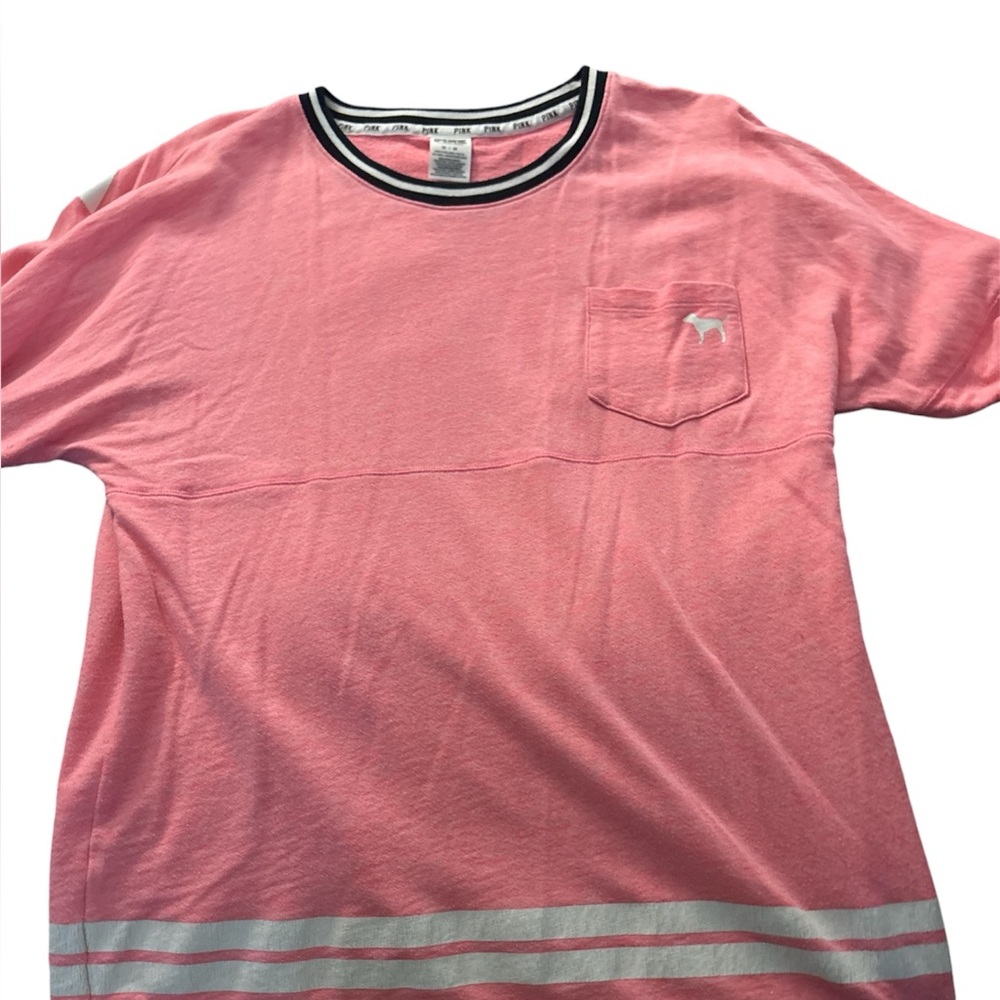 VS Pink long sleeve with Pocket and Stripes- medium